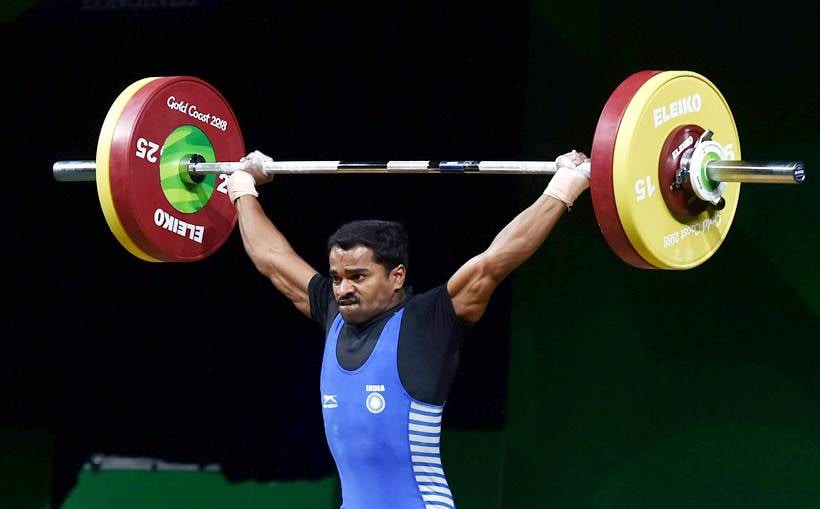 P Gururaja in action at Commonwealth Games 2018