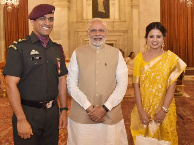 MS Dhoni with Prime Minister Narendra Modi