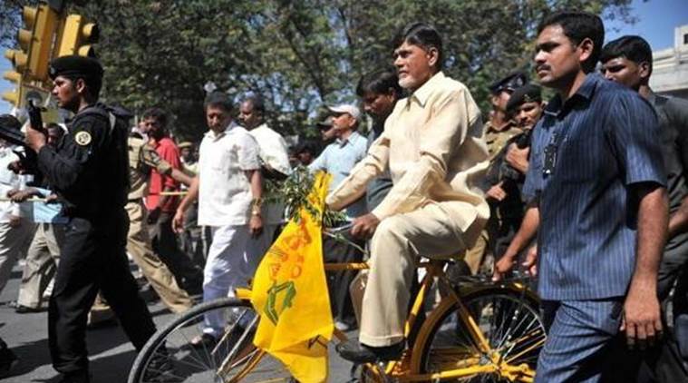 Andhra Special Status: CM Naidu Leads Cycle Rally For Cause, Targets ...