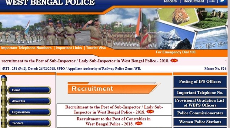 West Bengal Police recruitment, policewb.gov.in, Bengal police recruitment, police recruitment, west bengal police constable posts, west bengal police si posts, job news, latest job news, indian express, indian express news
