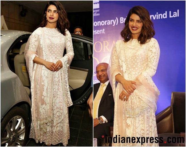 white wedding outfits, white ethnic wear, white ethnic outfits bollywood, bollywood wedding outfits, Sonam Kapoor, Anand Ahuja, Sonam Kapoor Anand Ahuja, Priyanka Chopra, manushi chhillar, Sonakshi Sinha, mahira khan, khushi kapoor, sara ali khan, malaika arora, karisma kapoor, yami gautam, esha gupta, dia mirza, athiya shetty, sonali bendre, celeb fashion, bollywood fashion, indian express, indian express news