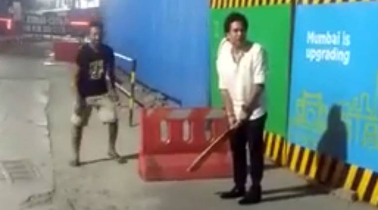 Sachin Tendulkar Plays Gully Cricket In Mumbai Watch Video Sports News The Indian Express