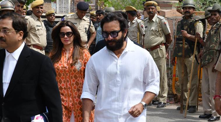 Actors Saif Ali Khan and Neelam arrive at the court on Thursday. (APH IMAGES/Exclusive)