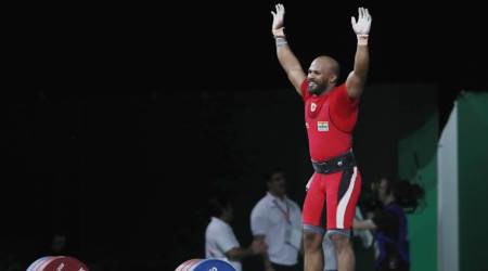 Sathish Kumar Sivalingam performs at Commonwealth Games in Gold Coast.