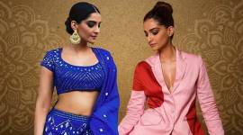 Sonam Kapoor, Sonam Kapoor latest photos, Sonam Kapoor fashion, Sonam Kapoor Veere Di Wedding, Sonam Kapoor ethnic fashion, western fashion, Sonam Kapoor Veere Di Wedding looks, Sonam Kapoor Abu Jani Sandeep khosla blue lehenga, indian express, indian express news