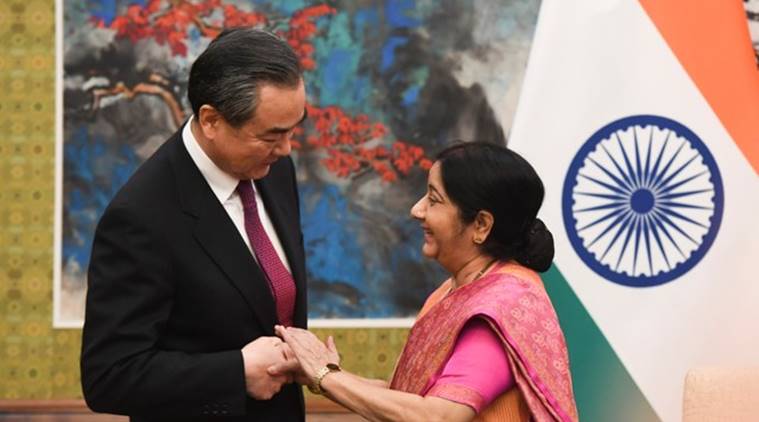 Sushma Swaraj meets her Chinese counterpart ahead of Modi-Xi meeting