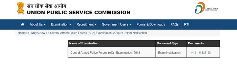 UPSC recruitment 2018: Hiring begins for 398 CAPF Assistant Commandant ...