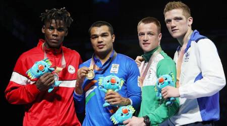 Vikas Krishan was part of India's boxing contingent that won gold at Commonwealth Games. (Source: Reuters)