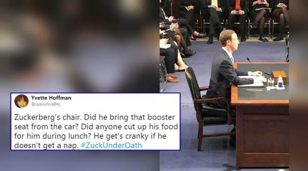 mark zuckerberg, Mark Zuckerberg testimony, facebook Mark Zuckerberg, Mark Zuckerberg News, Mark Zuckerberg booster chair, zuckerberg booster chair reactions, cambridge analytica, cambridge analytica, MArk Zuckerberg memes, Indian Express, Indian Express News