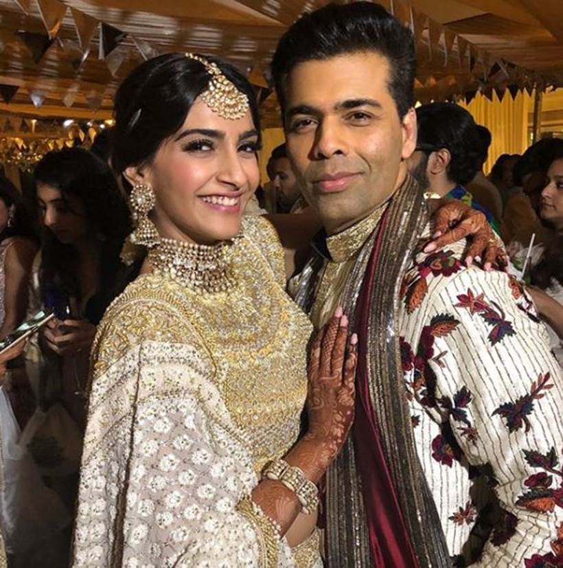 sonam kapoor and karan johar at sonam's sangeet