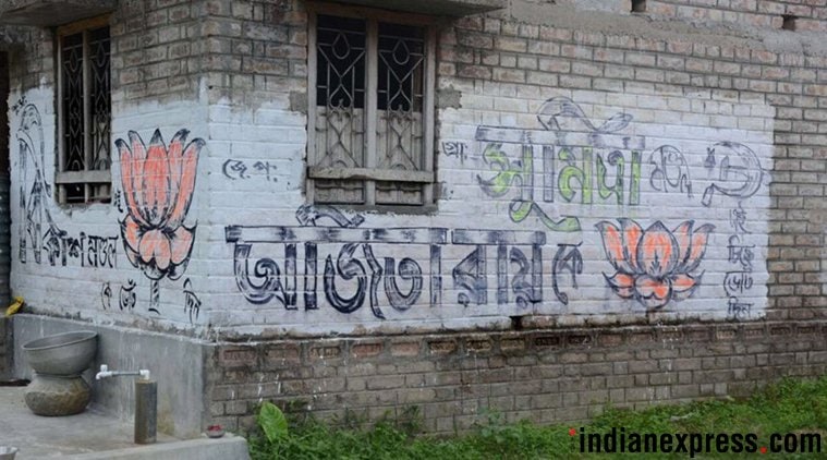 In Bengal pockets, saffron and red quietly share space