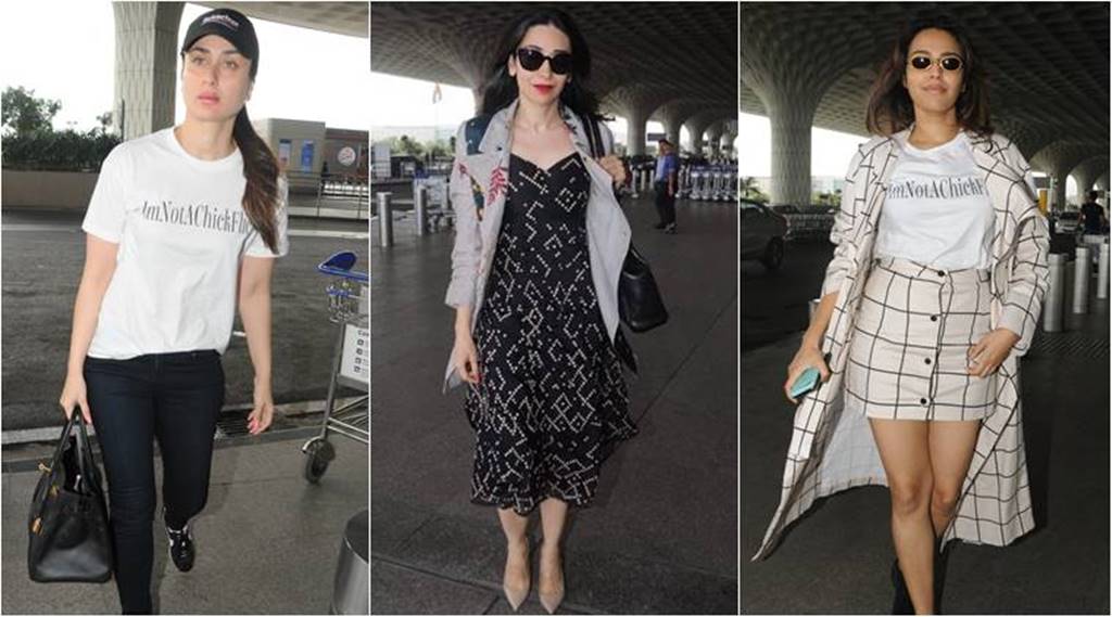 Airport Stylefile Kareena Kapoor Khan Karisma Kapoor Show Us How To Make A Style Statement With Minimal Effort Lifestyle News The Indian Express