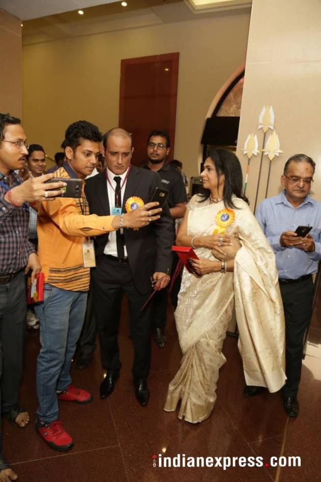 Akshaye Khanna and Kavita Khanna at the National Film Awards