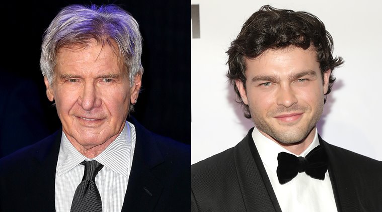alden ehrenreich meets harrison ford in a solo a star wars story promotional interview