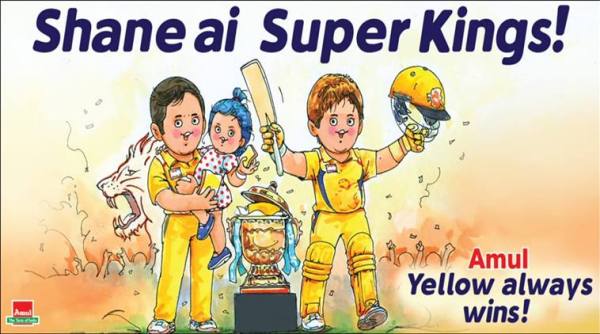 ipl, chennai super kings, ipl 2018 final, csk win ipl, shane watson, ziva dhoni, ms dhoni, amul cartoon csk ipl, ziva dhoni ipl final, viral news, indian express, sports news
