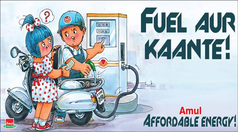 Fuel aur Kaante': Amul captures fuel price hike debate with this cartoon |  Trending News,The Indian Express