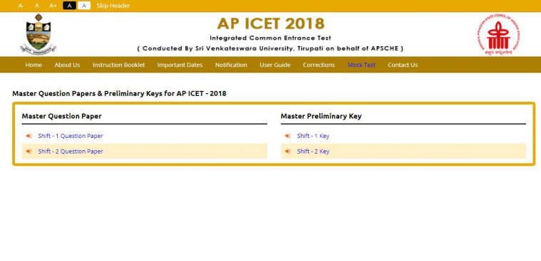 sche.ap.gov.in, AP ICET answer keys, APICET answer keys 2018