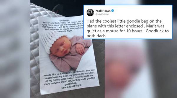 gay dads goodie bag story, dads goodie bag viral story, viral goodie bag picture, Niall Horan, Niall Horan goodie bag story, indian express, indian express news