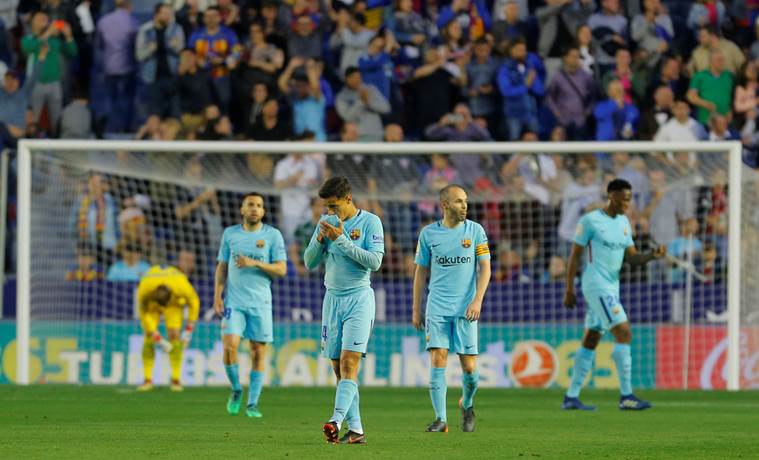 Barcelona S Unbeaten La Liga Run Ends With Wild 5 4 Loss To Levante Sports News The Indian Express