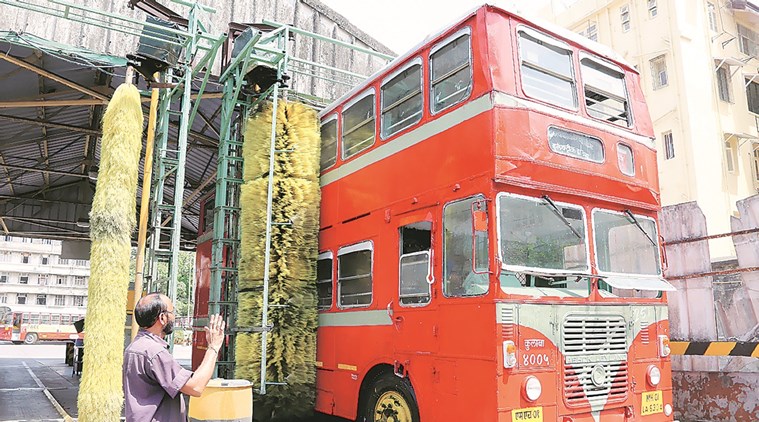 Scrubbing through the night to make buses look their BEST | Mumbai News,  The Indian Express