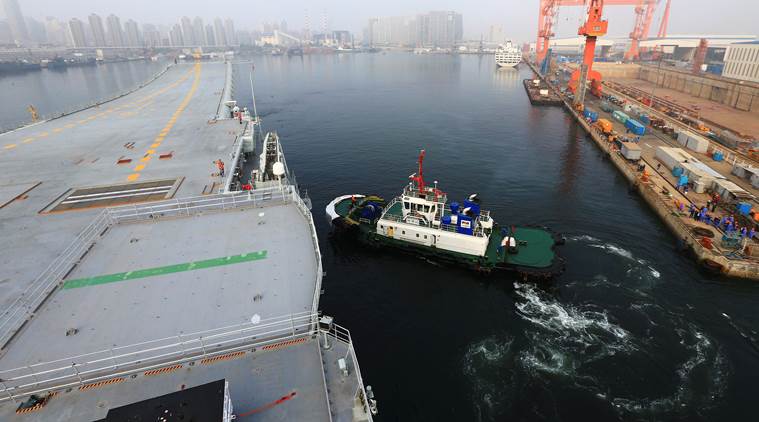 China's first home-built aircraft carrier begins sea trials