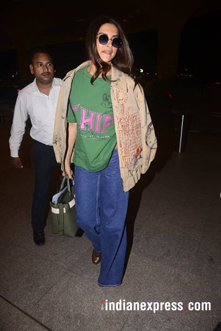 Deepika Padukone, Deepika Padukone airport fashion, Deepika Padukone Burberry, Deepika Padukone fashion, Deepika Padukone latest photos, Deepika Padukone coats, indian express, indian express news