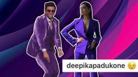 Canner 2018, Deepika Padukone, Deepika ranveer, Ranveer Singh, Deepika Padukone Ranveer Singh purple suit, deepika ranveer matching purple suit, Deepika Padukone Ranveer Singh same colour suit, indian express, indian express news