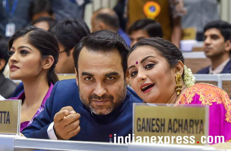 Divya Dutta with Pankaj Tripathi at National Film Awards 2018
