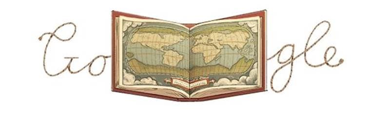 Google doodle celebrates the creation of modern day atlas by