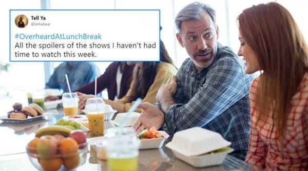 #Overheardatlunchbreak. twitter share their over heard stories, overheard story hashtag, funny stories over lunch, lunch stories, twitter stories, funny twitter stories, indian express, indian express news