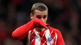 Atletico Madrid's Antoine Griezmann against Arsenal in the Europa League