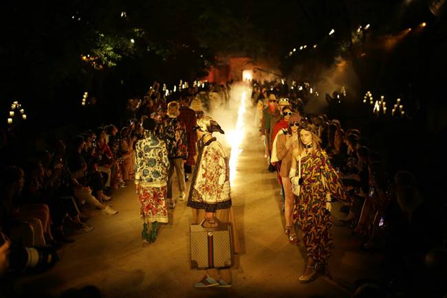 Gucci cruise show, Gucci resort 2019 collection, Gucci latest collection, Gucci fashion show, Gucci graveyard fashion show, indian express, indian express news