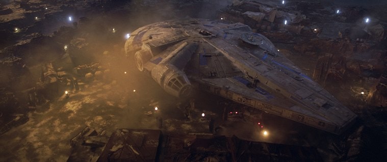 the Millenium Falcon in solo a star wars story