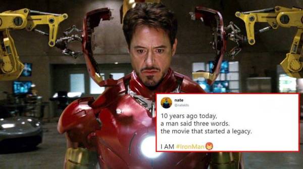 iron man, iron man 10 years, Robert Downey Jr, Marvel Cinematic Universe, Tony Stark, Tony Stark iron man, fans celebrate 10 years iron man, Indian express, twitter reaction iron man