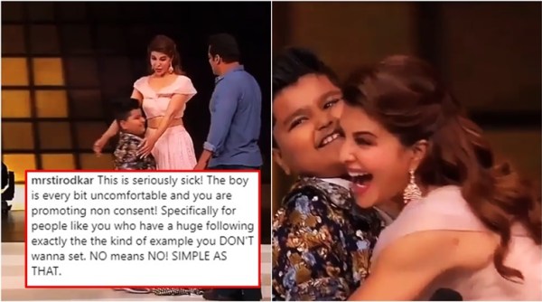 salman khan, salman khan videos, race 3, salman khan jacqueline fernandes, Jacqueline fernandes hugs boy, jacqueline fernandes hug video viral, jacqueline fernandes hug video gets slammed, Indian express, Indian express News