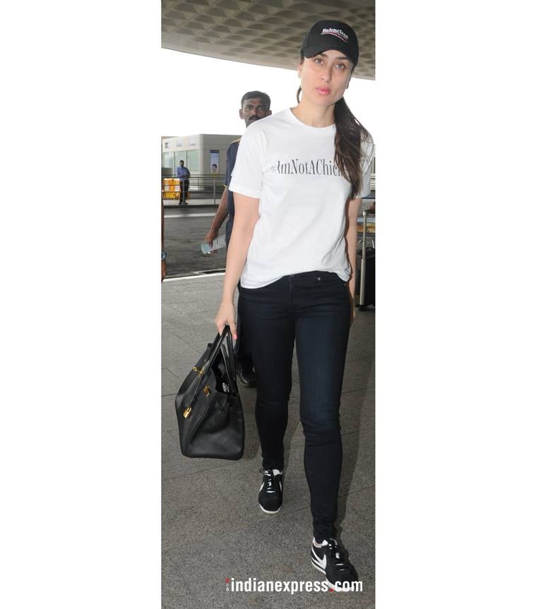 Kareena Kapoor Khan, Kareena Kapoor Khan fashion, Kareena Kapoor Khan airport fashion, Kareena Kapoor Khan Veere Di Wedding, Karisma Kapoor, Karisma Kapoor airport fashion, indian express, indian express news