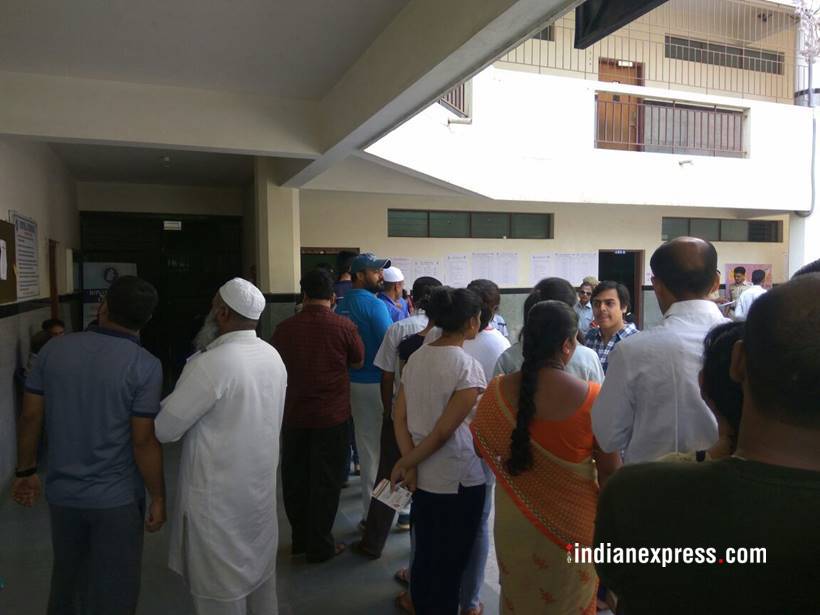 karnataka assembly election 2018, karnataka polls photos, karnataka voting images, bangalore voting pictures, ballots, voter turnout pics, indian express