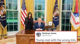 President Donald Trump, Kim Kardashian, Kim met trump, Kim Kardashian meets Donald Trump, Donald Trump, Kim Kardashian meets Donald Trump troll, Kim Kardashian meets Donald Trump new york post, indian express, indian express news