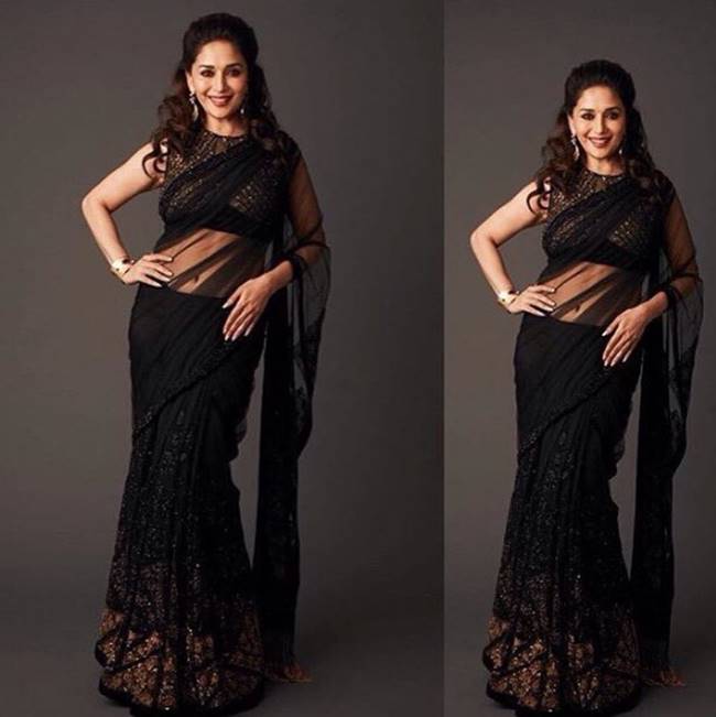 Madhuri Dixit, Madhuri Dixit birthday looks, Madhuri Dixit latest photos, Madhuri Dixit fashion, Madhuri Dixit smile, Madhuri Dixit saris, Madhuri Dixit ethnic saris, indian express, indian express news