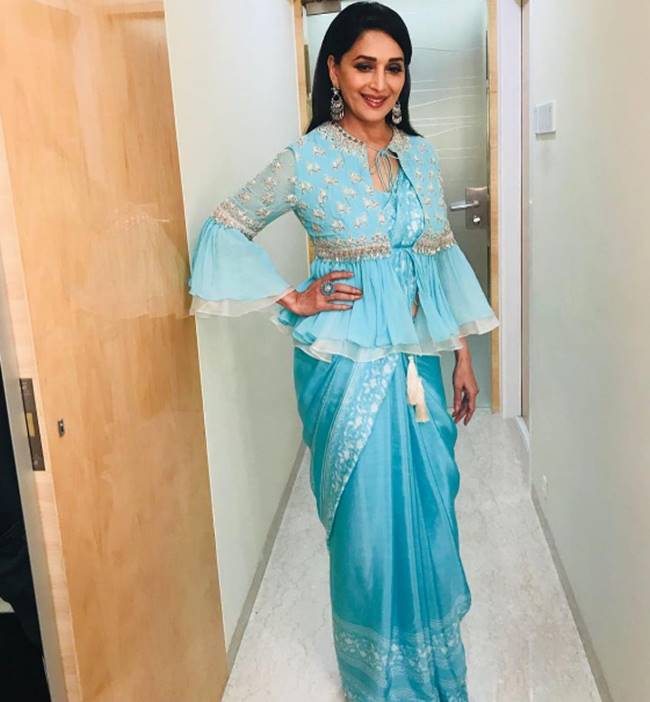 Madhuri Dixit, Madhuri Dixit birthday looks, Madhuri Dixit latest photos, Madhuri Dixit fashion, Madhuri Dixit smile, Madhuri Dixit saris, Madhuri Dixit ethnic saris, indian express, indian express news
