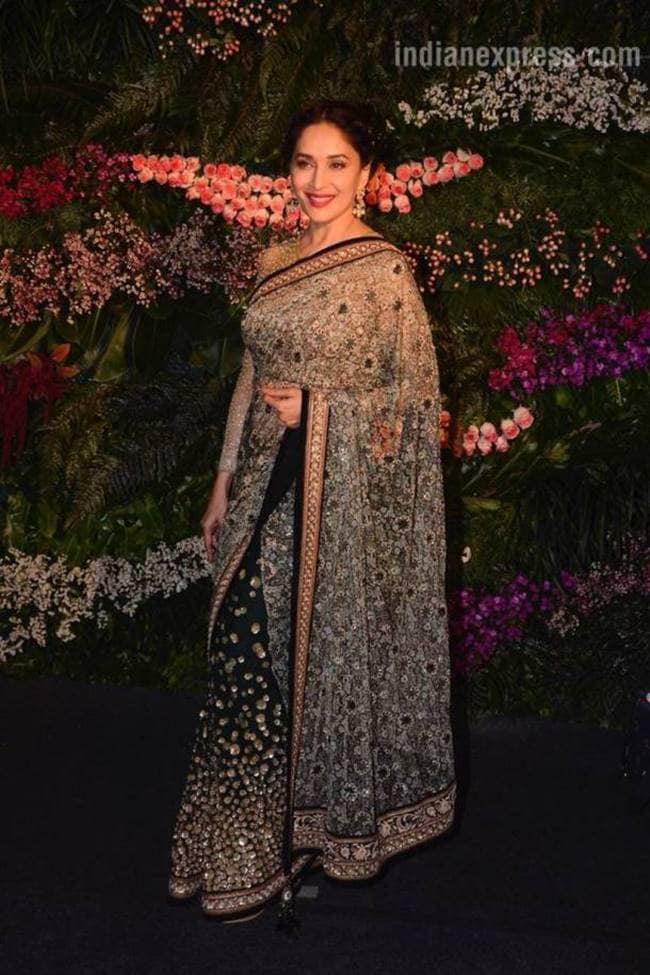 Madhuri Dixit, Madhuri Dixit birthday looks, Madhuri Dixit latest photos, Madhuri Dixit fashion, Madhuri Dixit smile, Madhuri Dixit saris, Madhuri Dixit ethnic saris, indian express, indian express news