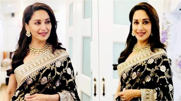 Madhuri Dixit, Madhuri Dixit birthday looks, Madhuri Dixit latest photos, Madhuri Dixit fashion, Madhuri Dixit smile, Madhuri Dixit saris, Madhuri Dixit ethnic saris, indian express, indian express news