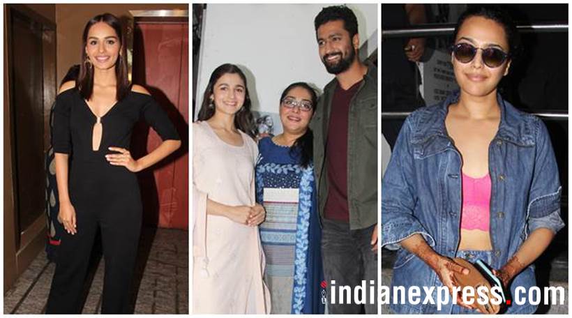Manushi Chhillar Swara Bhasker Raazi screening
