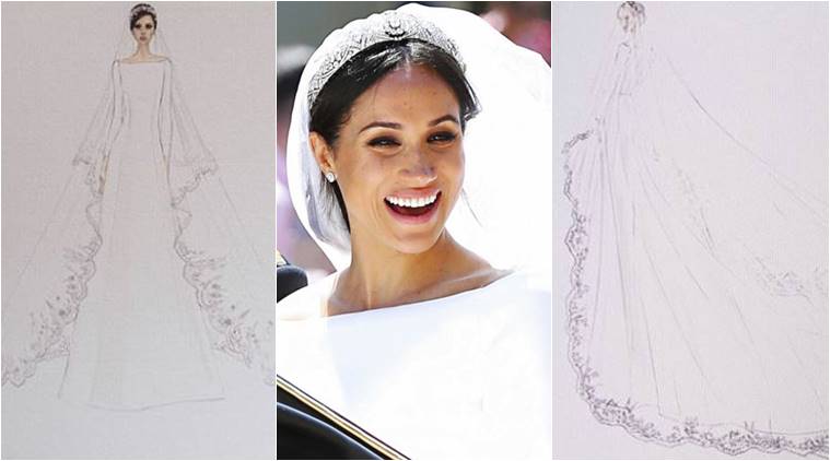 Kensington Palace releases sketches of Meghan Markle's wedding dress; a  closer look at the details | Lifestyle News,The Indian Express