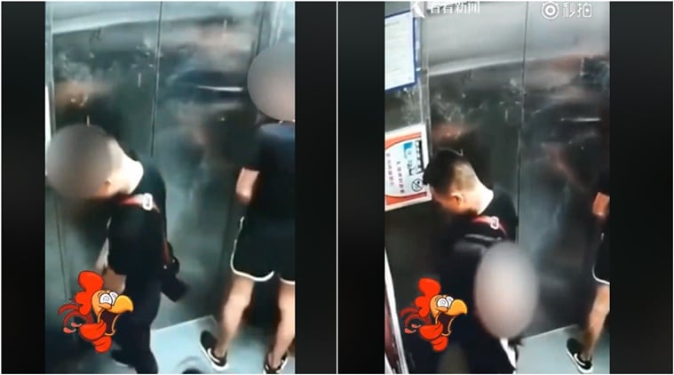 Video Two Men Pee Inside An Elevator Woman Tries To Block The Camera The Indian Express