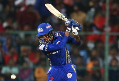 Mumbai Indians' Hardik Pandya against RCB in the IPL