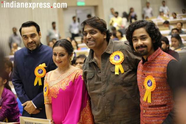 Pankaj Tripathi, Divya Dutta, Ganesh Acharya and Riddhi Sen during the National Film Awards