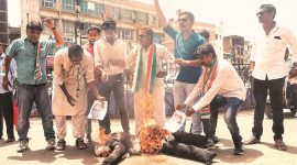 Gujarat: Across state, Congress protests against Karnataka Governor; 30 detained from outside Vala’s home