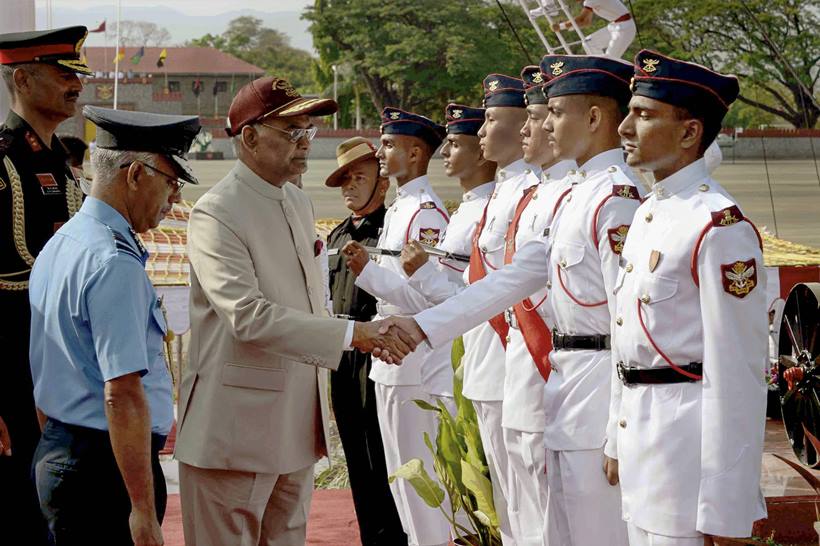 President Ram Nath Kovind reviews passing out parade of 134th course of NDA