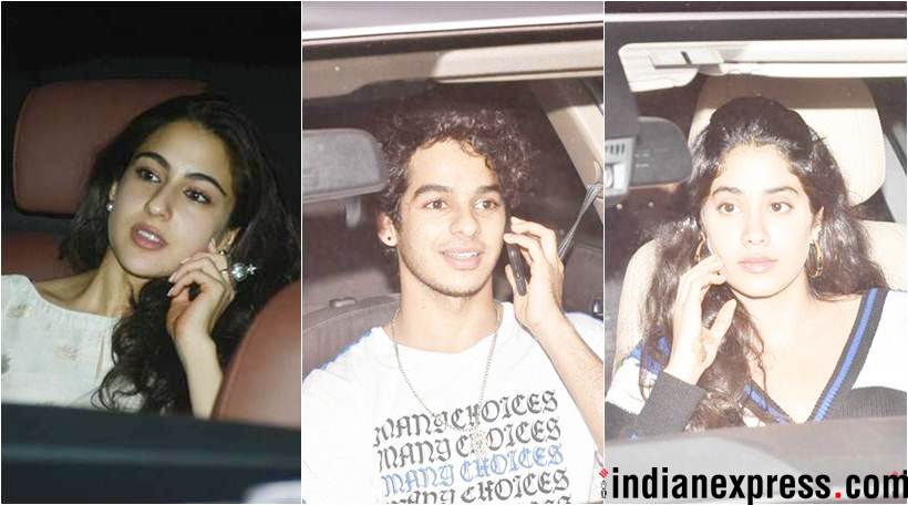 janhvi kapoor, ishaan khatter and sara ali khan